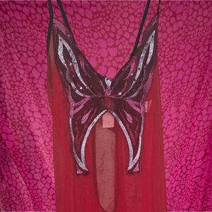 Red Butterfly Sequin Dress S/M